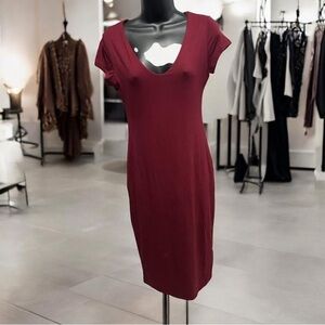 Elegant Red V-Neck Dress